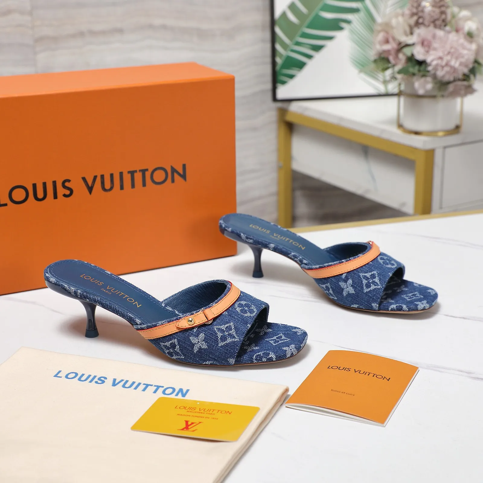 👟👟Ex-factory price 540👟👟Highest version💯💯💯 Louis vuiteeon LV Heel height: 4.5CM/9.5cm Size: 35-42 (41 and 42 are customized and cannot be returned or exchanged)